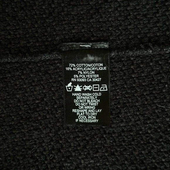 NIC+ZOE Black Fringe Open Front Long Sleeve Knit Cardigan Women S Excellent - Picture 7 of 7